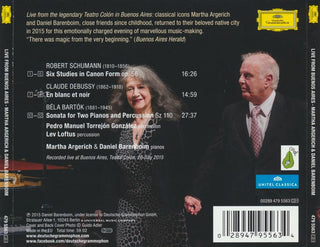 Schumann* / Debussy* / Bartók*, Martha Argerich, Daniel Barenboim : Live From Buenos Aires (CD, Album)