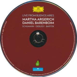 Schumann* / Debussy* / Bartók*, Martha Argerich, Daniel Barenboim : Live From Buenos Aires (CD, Album)