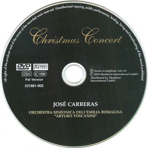 José Carreras : Christmas Concert (DVD-V, PAL)