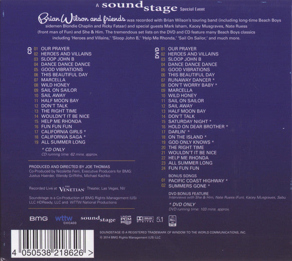 Brian Wilson : Brian Wilson and Friends: A Soundstage Special Event (CD, Album + DVD-V, NTSC)