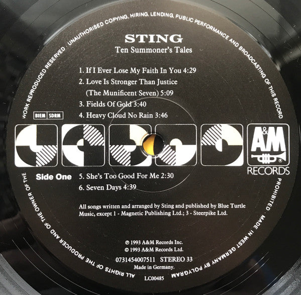 Sting : Ten Summoner's Tales (LP, Album, RE)
