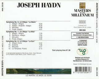 Joseph Haydn : Le Matin, Le Midi, Le Soir (CD, Comp)