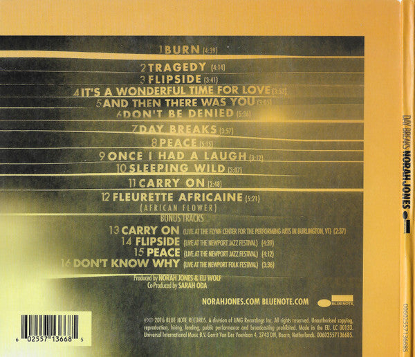 Norah Jones : Day Breaks (CD, Album, Dlx, EDC)