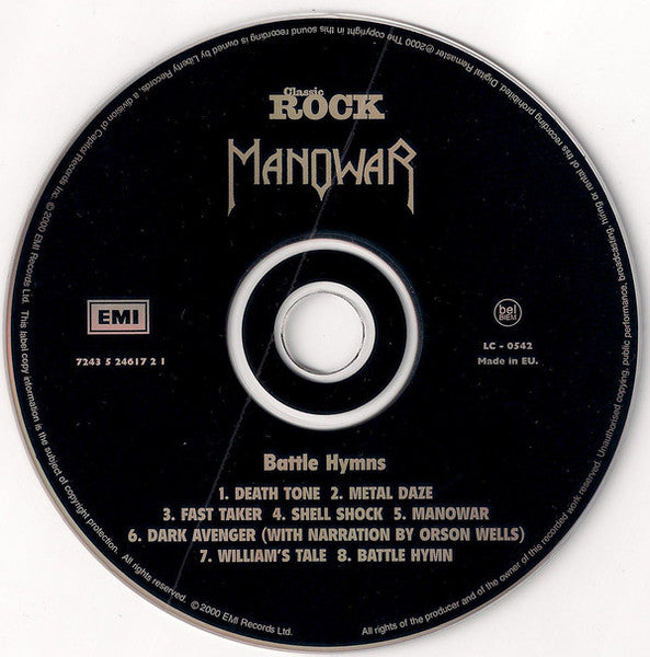 Manowar : Battle Hymns (CD, Album, RE, RM)