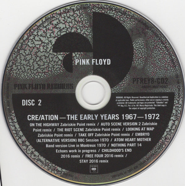 Pink Floyd : Cre/ation (The Early Years 1967-1972) (2xCD, Comp)