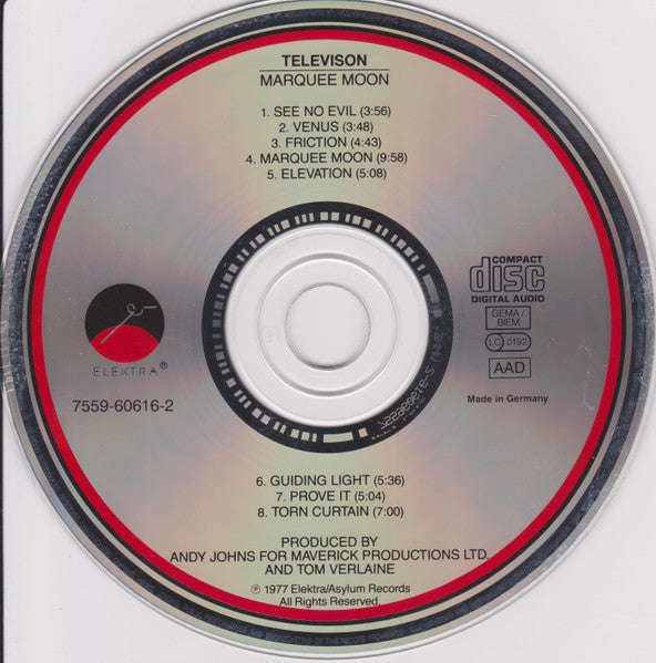 Television : Marquee Moon (CD, Album, RE)