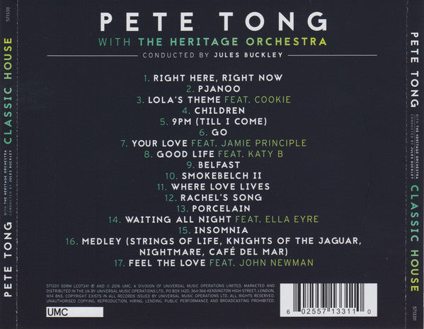 Pete Tong With The Heritage Orchestra Conducted By Jules Buckley : Classic House (CD, Album)