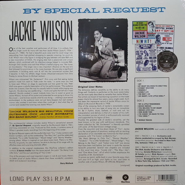 Jackie Wilson : By Special Request (LP, Album, Ltd, RE)