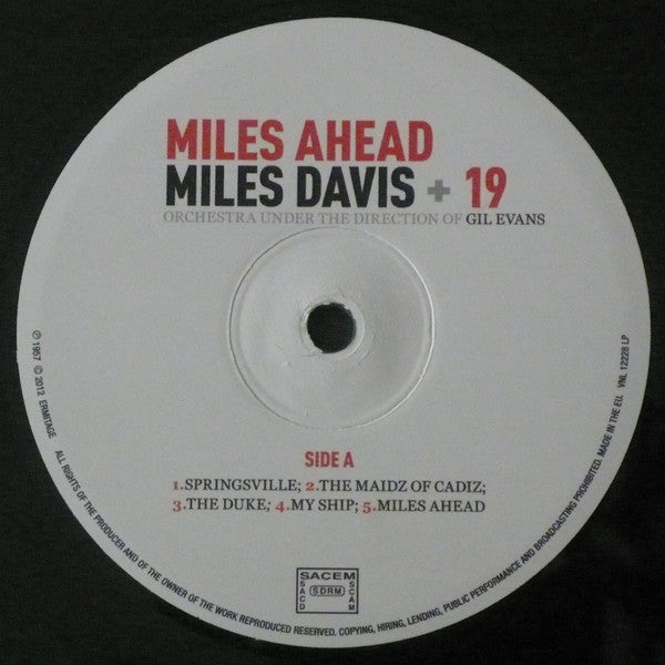 Miles Davis + 19 : Miles Ahead (LP, Album, RE, 180)