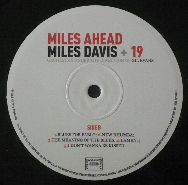 Miles Davis + 19 : Miles Ahead (LP, Album, RE, 180)
