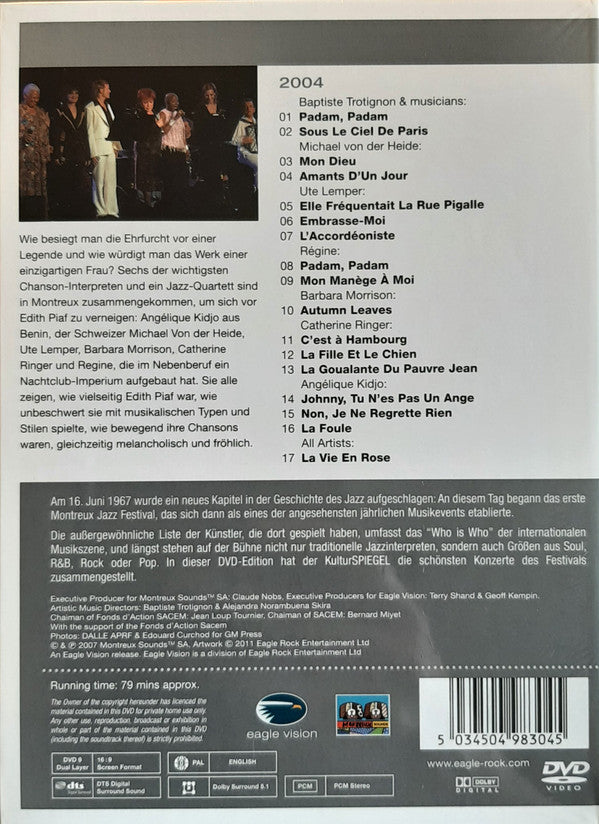 Various : A Tribute To Edith Piaf - Live At Montreux (DVD-V, PAL, Dol)
