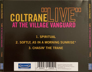 John Coltrane : "Live" At The Village Vanguard (CD, Album, Mono, RE)