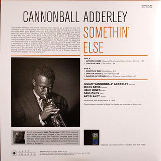 Cannonball Adderley : Somethin' Else (LP, Album, Dlx, Ltd, RE, 180)