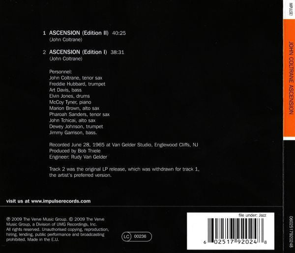 John Coltrane : Ascension (CD, Album, Comp, RE, Dig)
