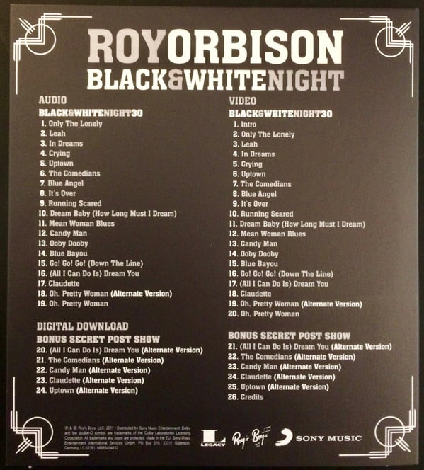 Roy Orbison : Black & White Night 30 (Blu-ray, RM, Multichannel, Vid + CD, Album)