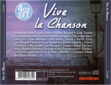 Various : Vive La Chanson (4xCD, Comp, Mono, RM)